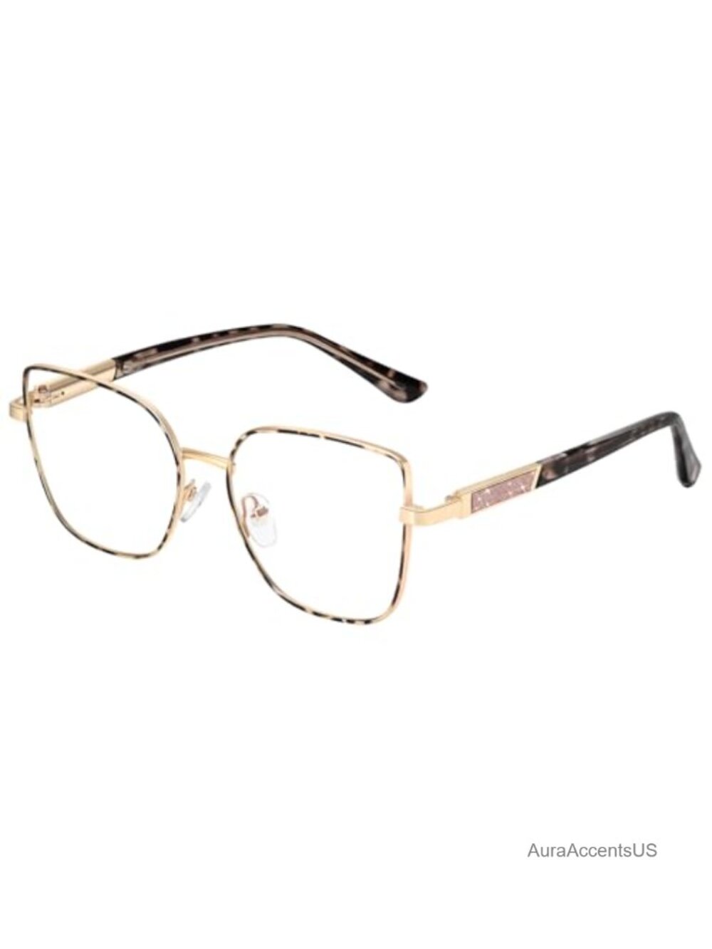 Oversized Cat Eye Blue Light Blocking Glasses TR90 Metal Frame